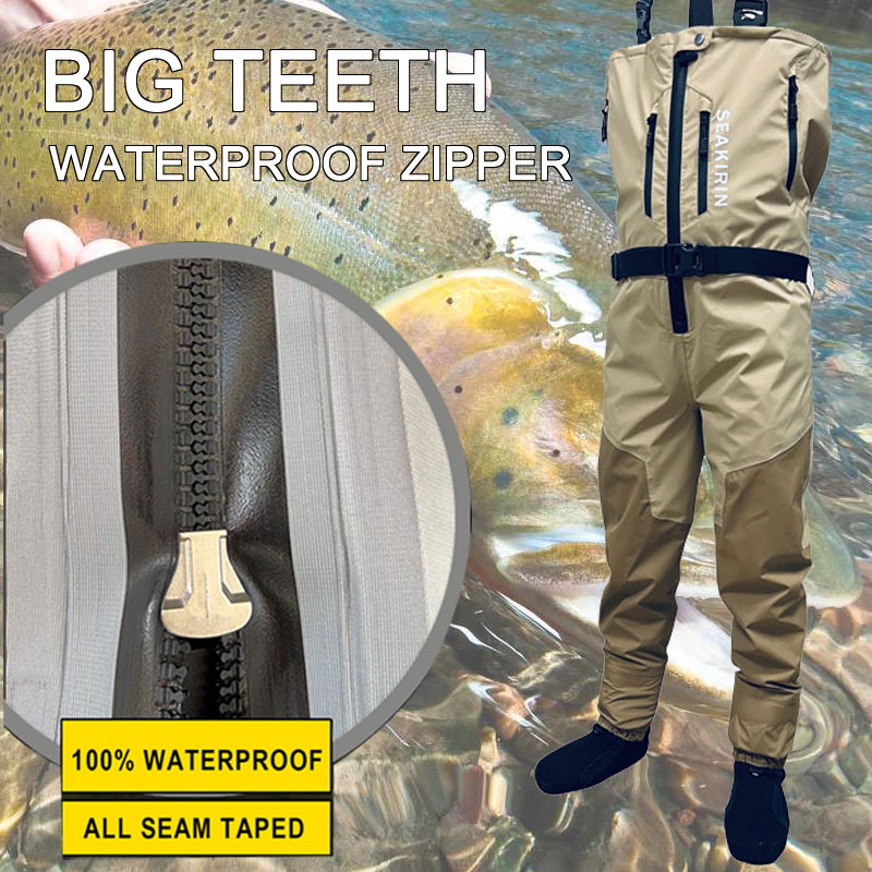 Fishing Pants Waterproof - Zip-front Breathable Stout Chest Fishing Waders