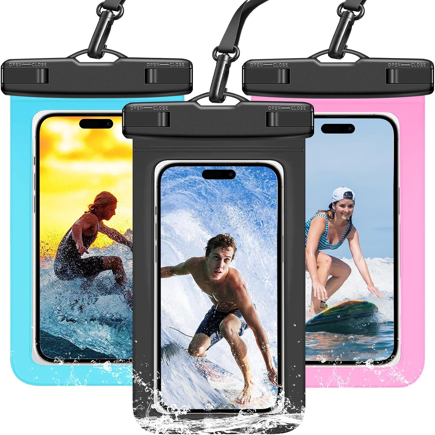 Fishing Bag Waterproof - 3 Pack Multicolor IPX8 Waterproof Phone