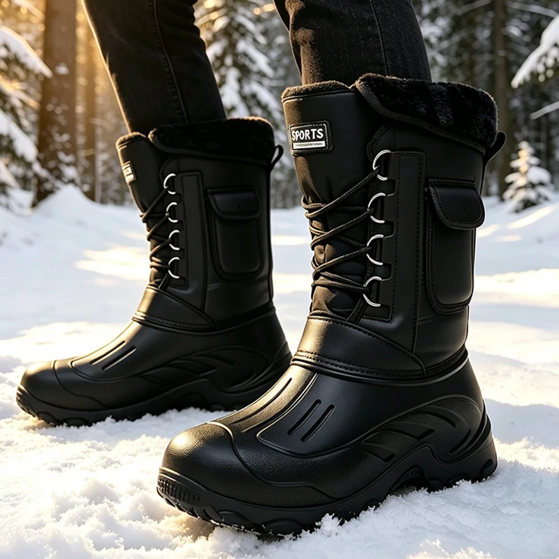 Fishing Boots - Men Winter Snow Boots Outdoor Fishing