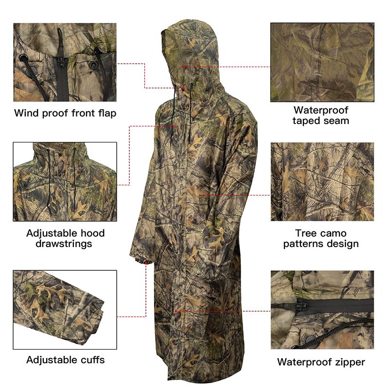 Camouflage Rain Coat Adult Lon - Fishing Rain Suit ulasan dan harga