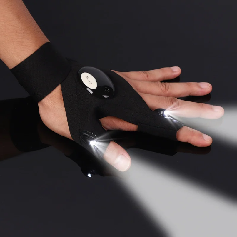 LED Half Finger Glove for Men  - Fishing Gloves ulasan dan harga
