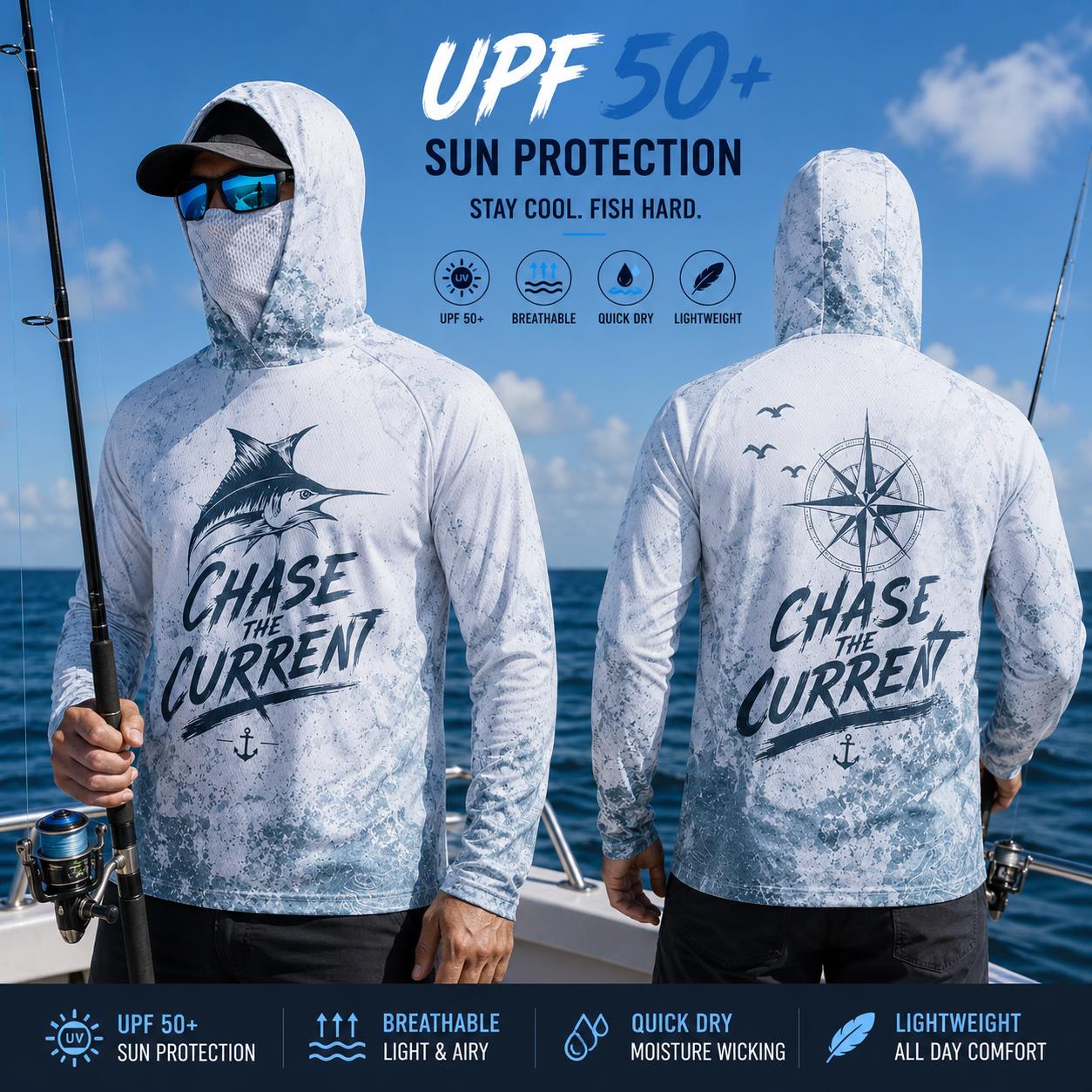 Fishing Hoodie Shirt Men Long  - Fishing Hoodie ulasan dan harga