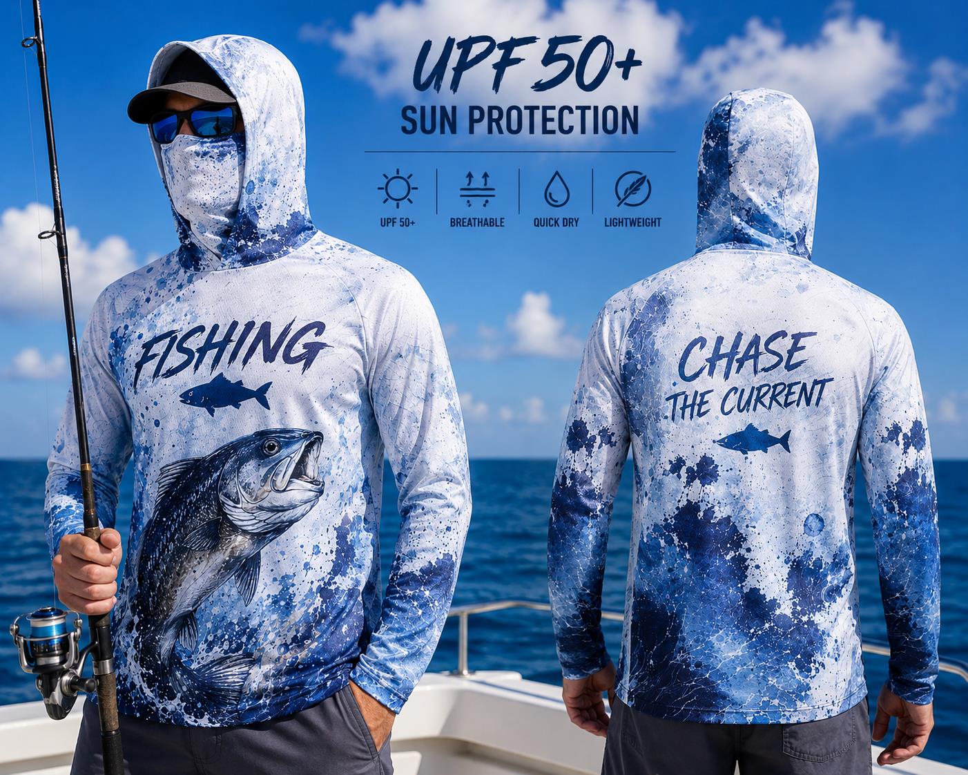Fishing Hoodie Shirt Men Long  - Fishing Hoodie ulasan dan harga
