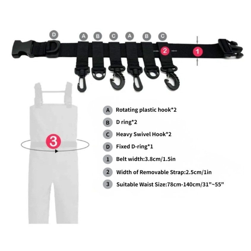 1Pcs Adjustable Wading Belts F - Fishing Belt ulasan dan harga
