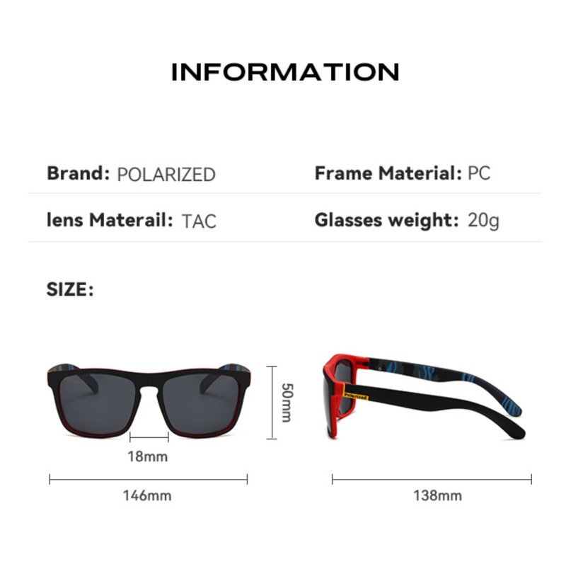 Fashion Vintage Square Polariz - Fishing Sunglasses Polarized ulasan dan harga