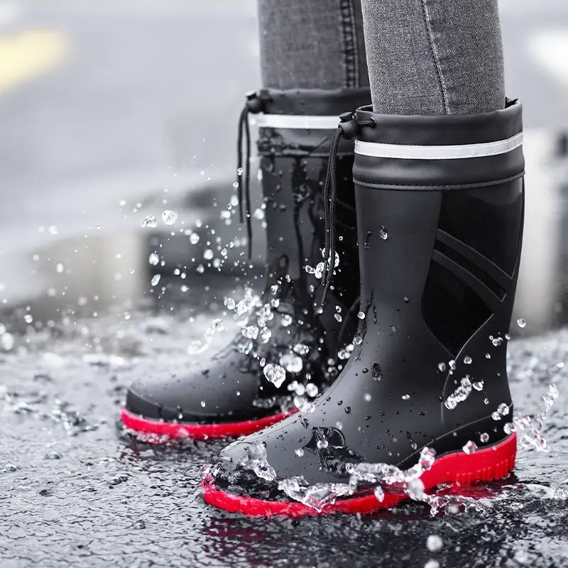 Fashion Men's Medium Tube Rain - Fishing Boots ulasan dan harga
