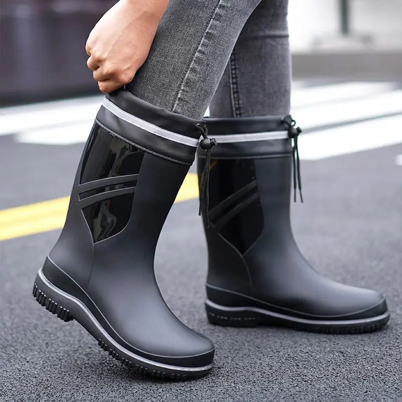 Fashion Men's Medium Tube Rain - Fishing Boots ulasan dan harga