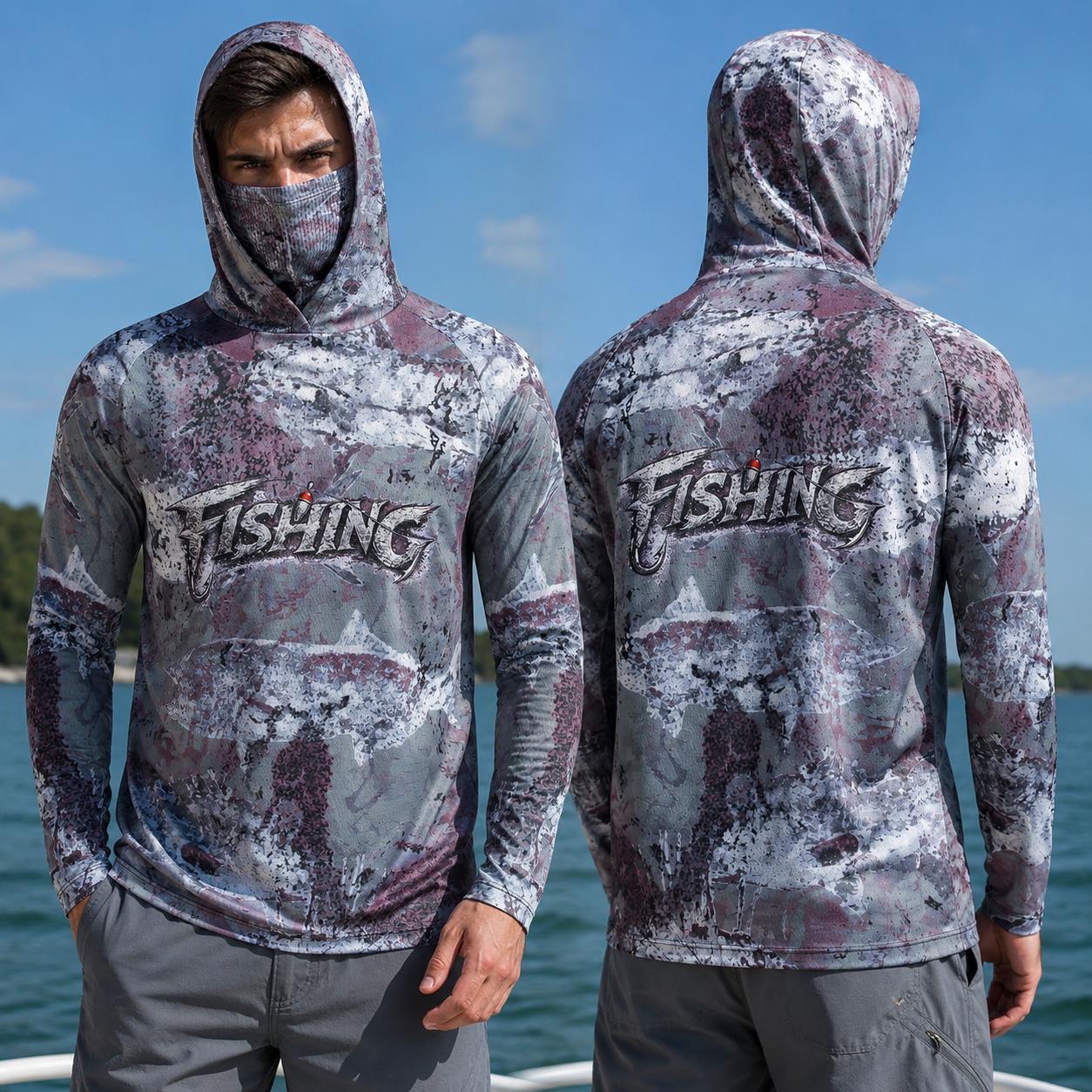 Fishing Shirt Hooded Men Fishi - Fishing Hoodie ulasan dan harga