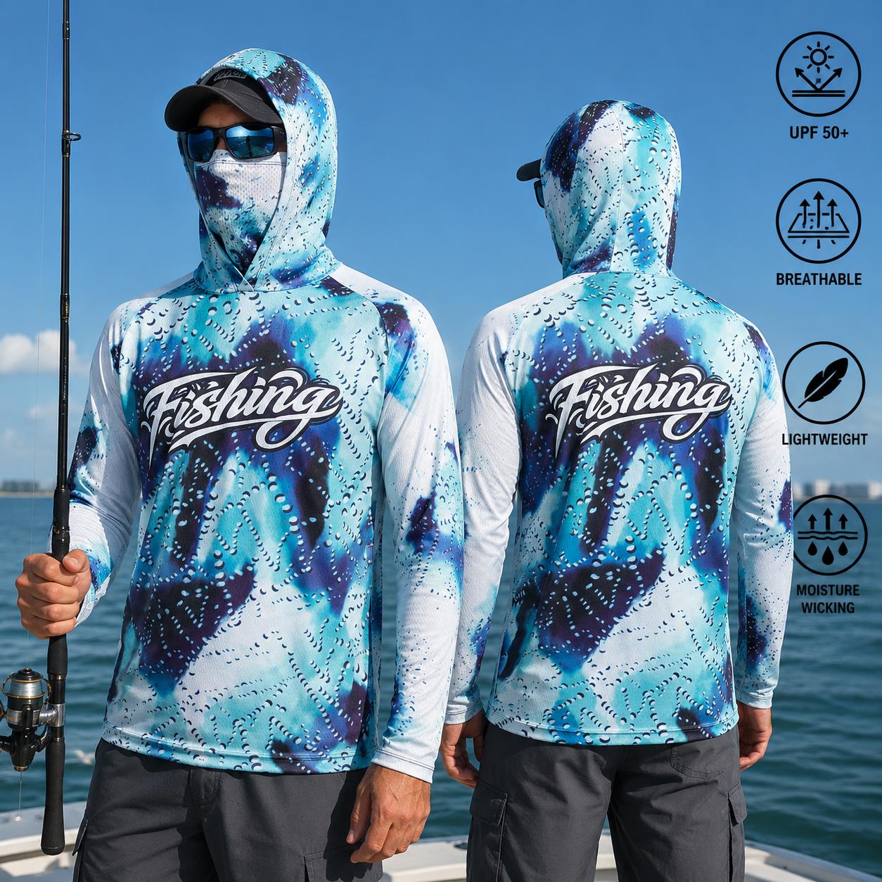 Fishing Shirt Hooded Men Fishi - Fishing Hoodie ulasan dan harga