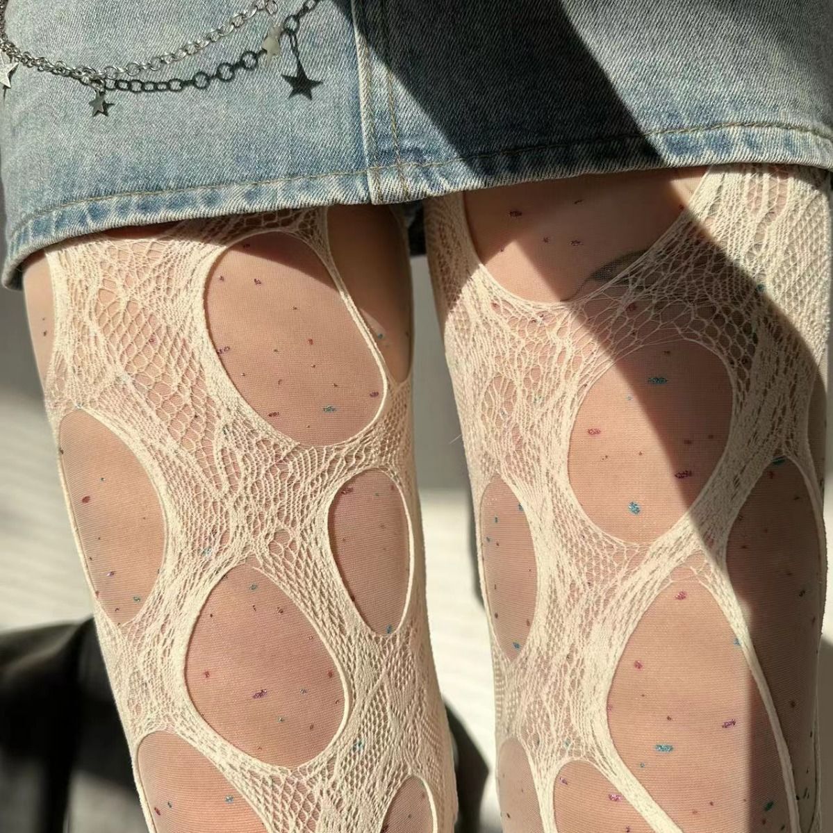 Sexy Punk Women Broken Hole St - Fishing Socks ulasan dan harga