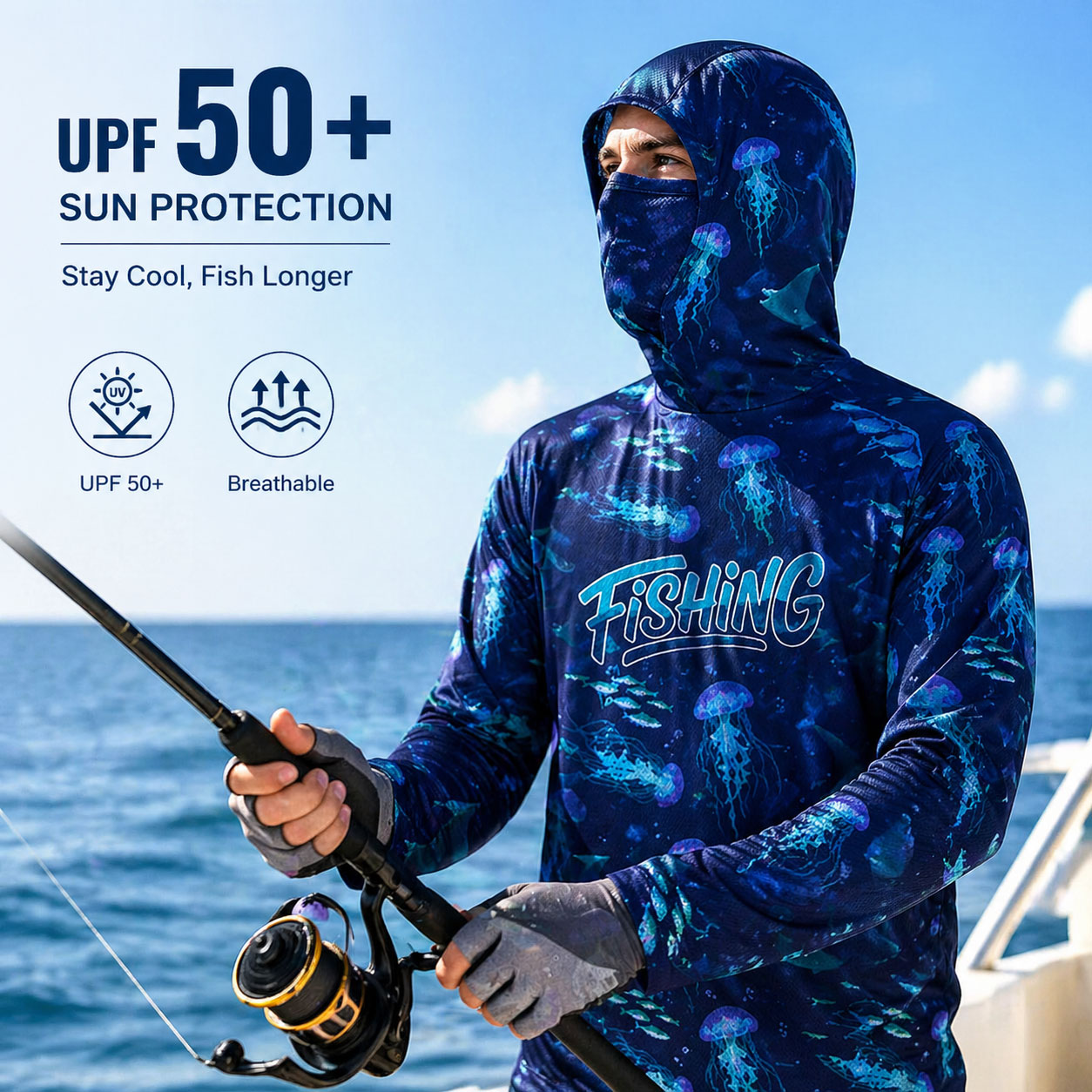 Fishing Hood Riding Tops Wear  - Fishing Hoodie ulasan dan harga