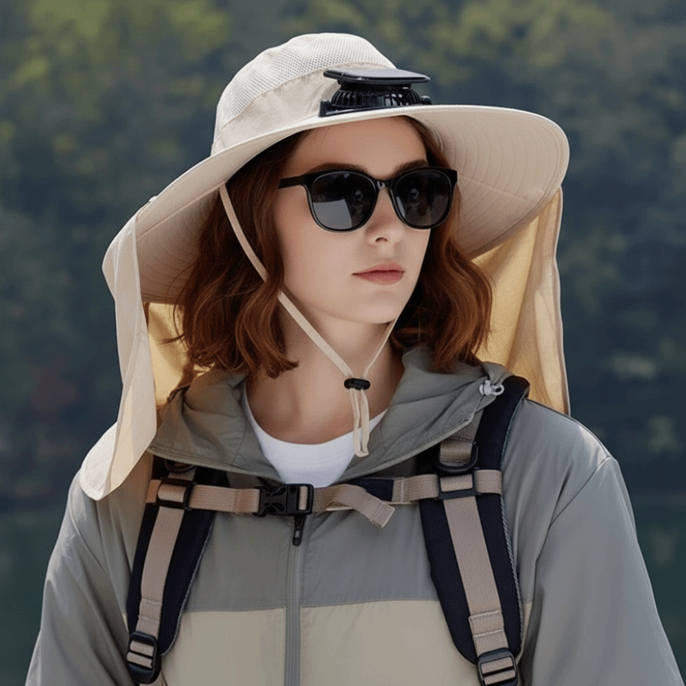 Gift UPF50+ Solar Fan Hat Wate - Fishing Hat ulasan dan harga