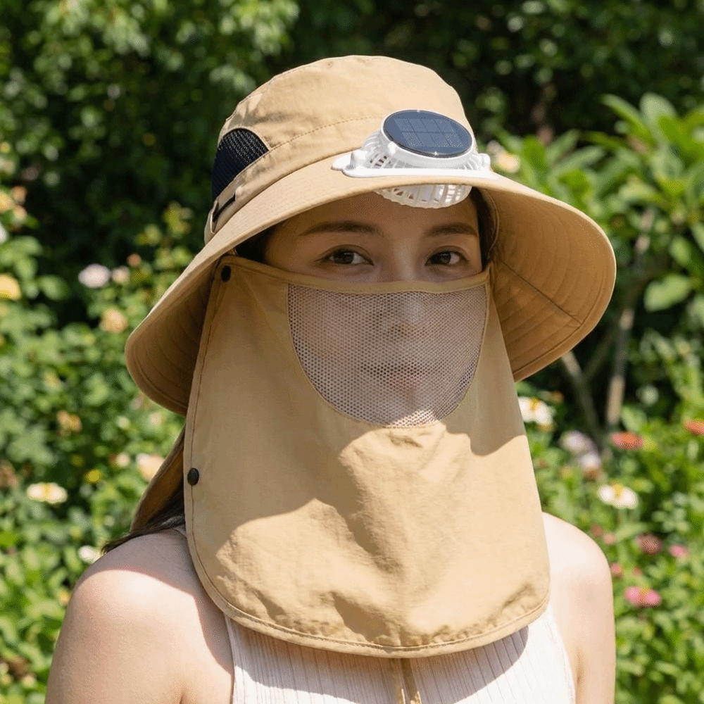 Portable Solar Rechargeable Fa - Fishing Hat ulasan dan harga