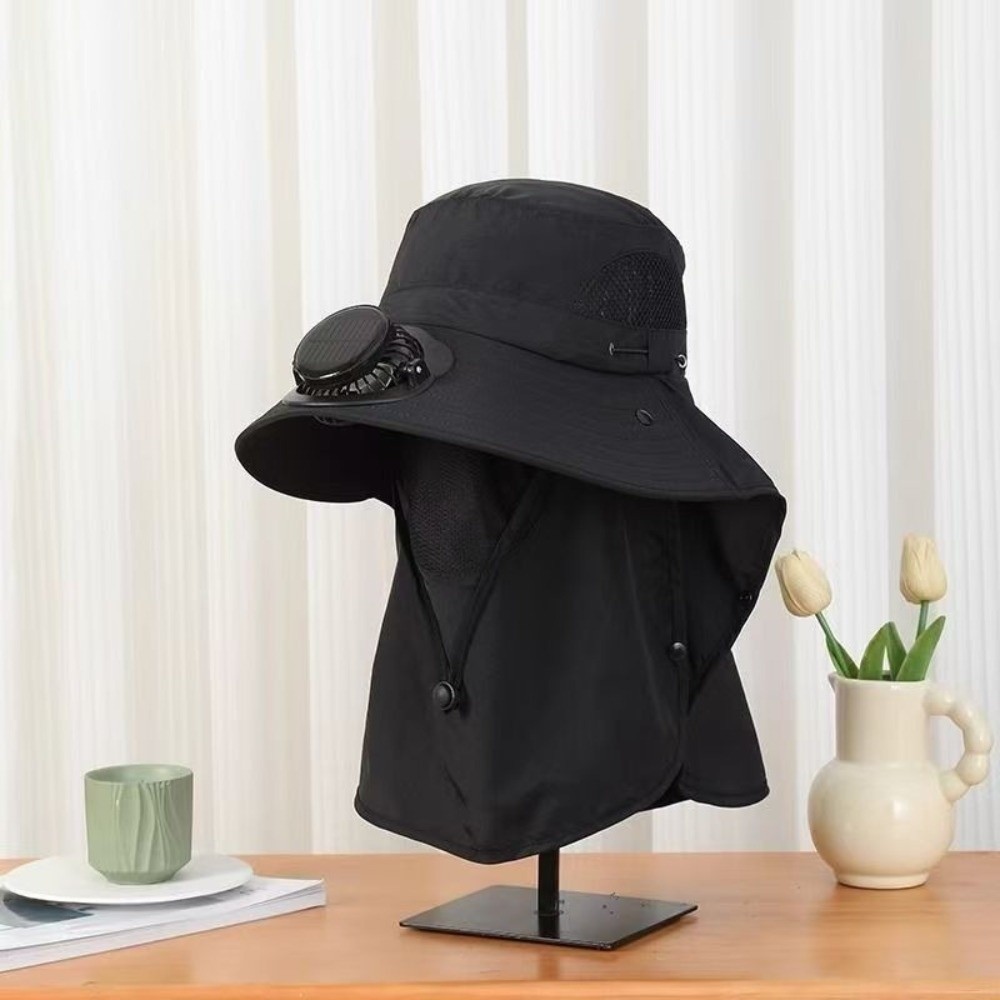 Portable Solar Rechargeable Fa - Fishing Hat ulasan dan harga