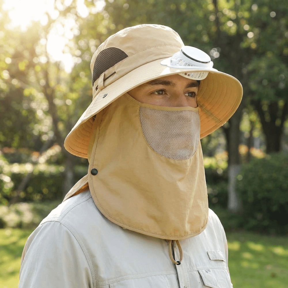 Portable Solar Rechargeable Fa - Fishing Hat ulasan dan harga