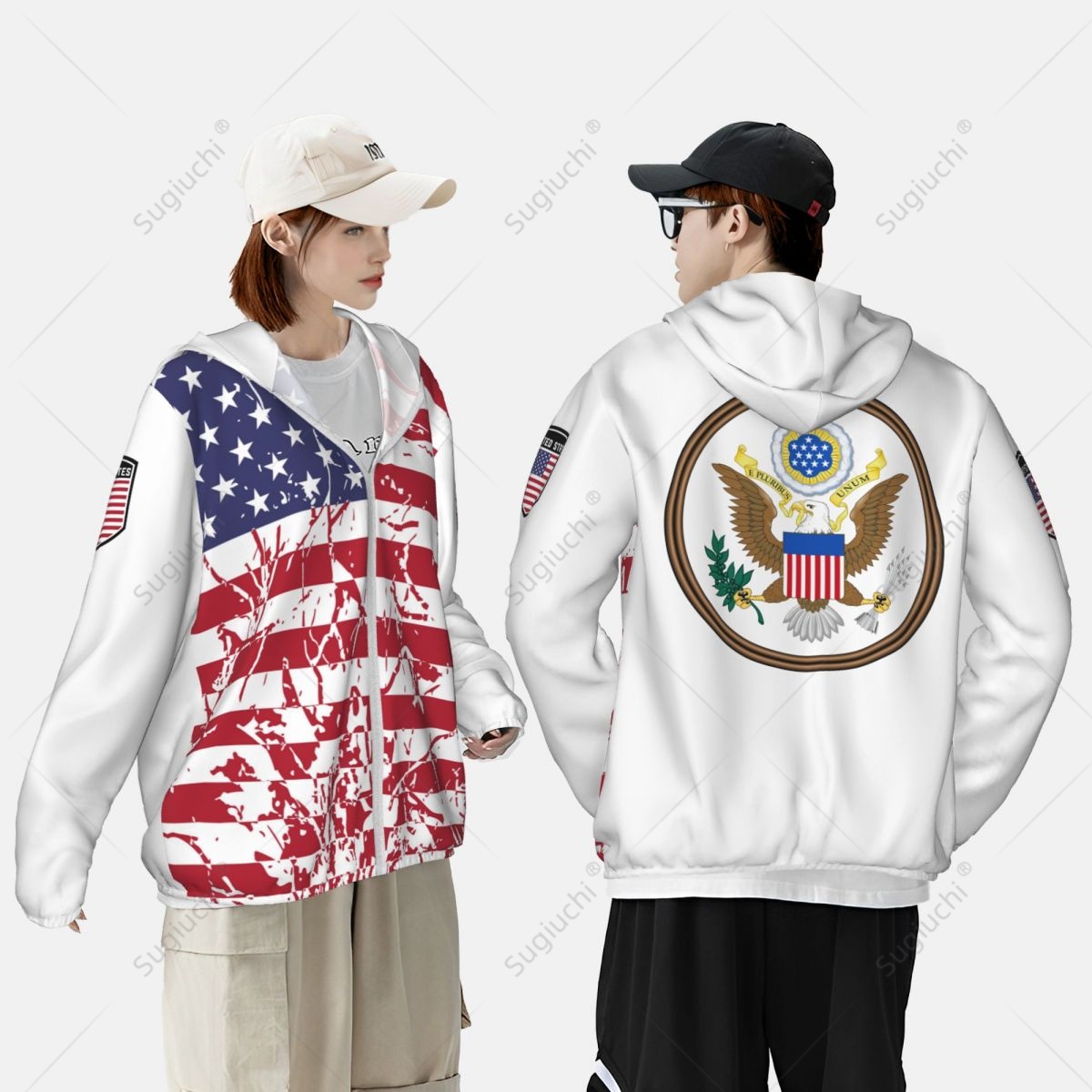 United States Flag Sun Protect - Fishing Hoodie ulasan dan harga